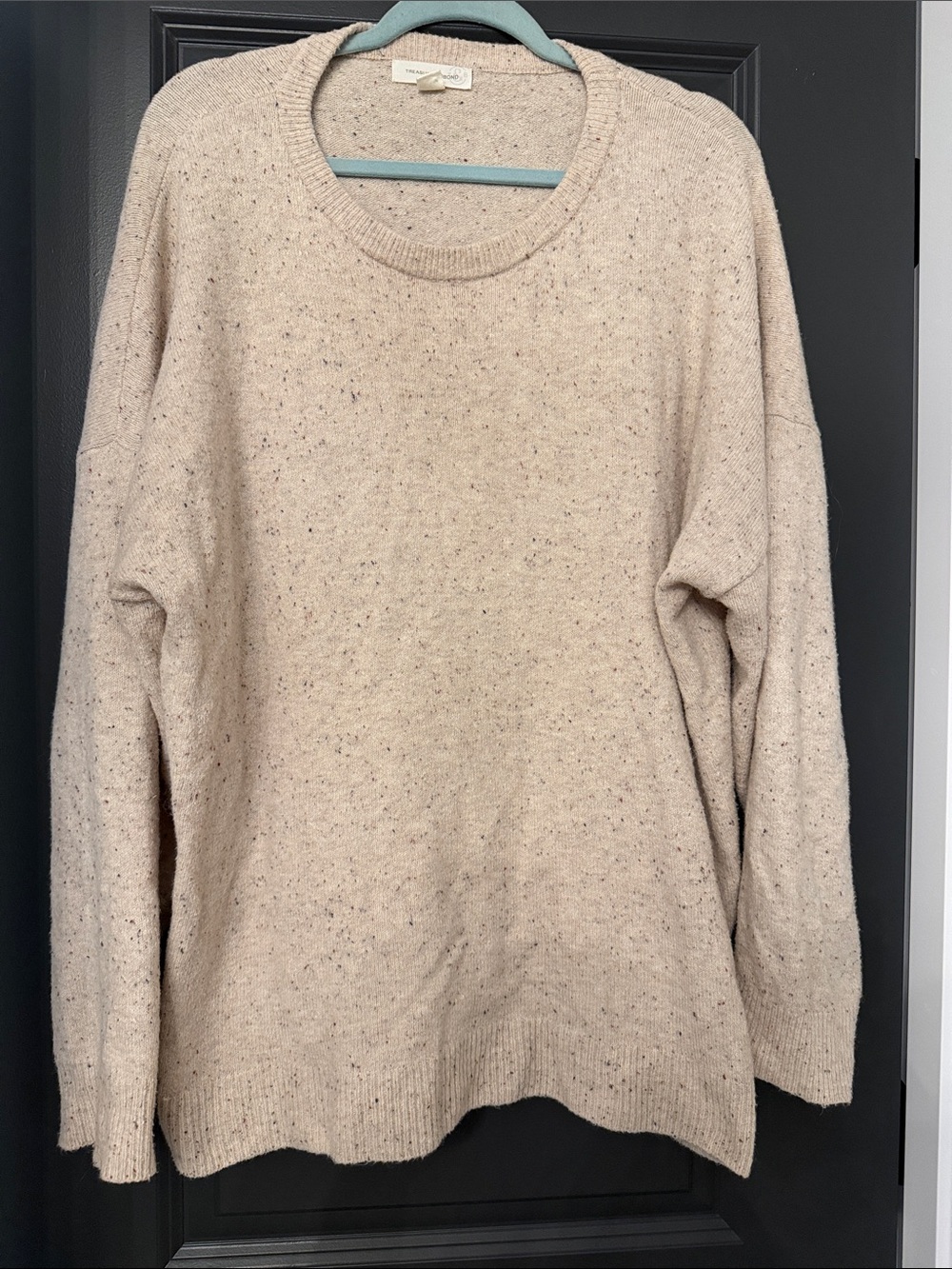 Treasure & Bond Cozy Speckled Crewneck Sweater - Cream